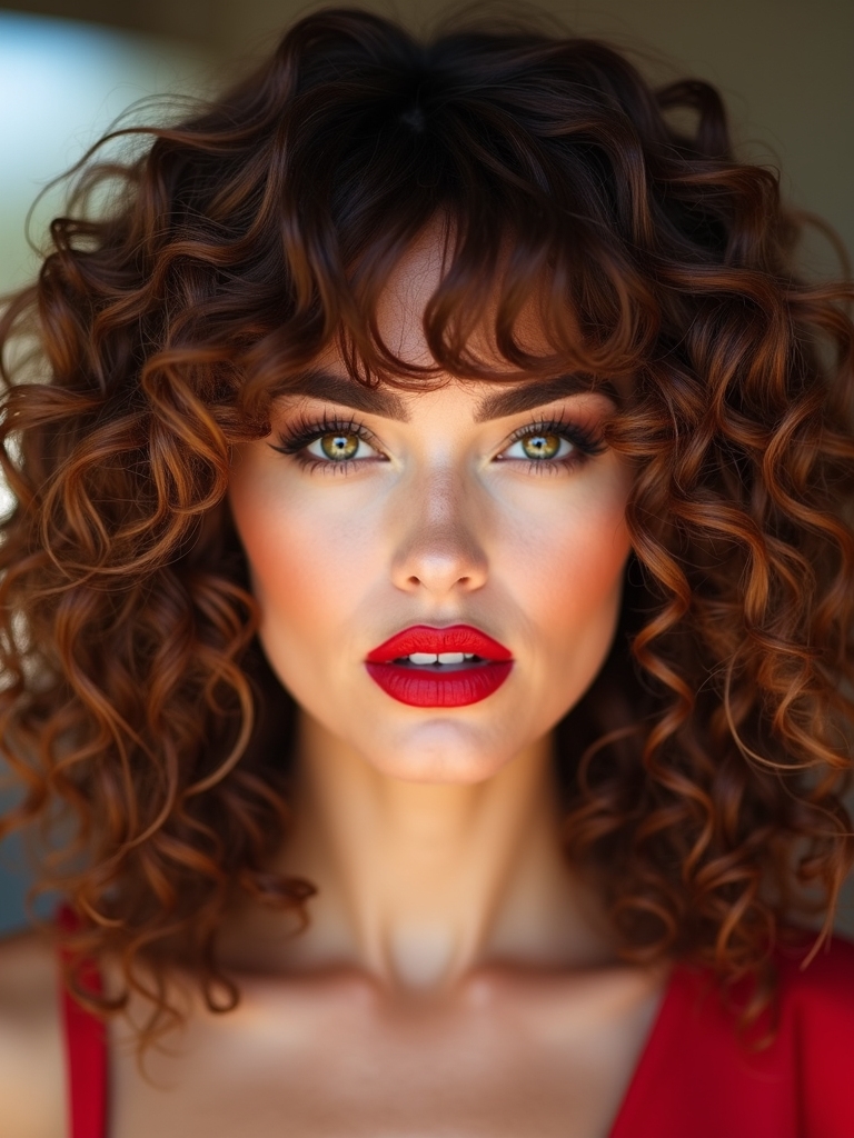 curly bangs for texture