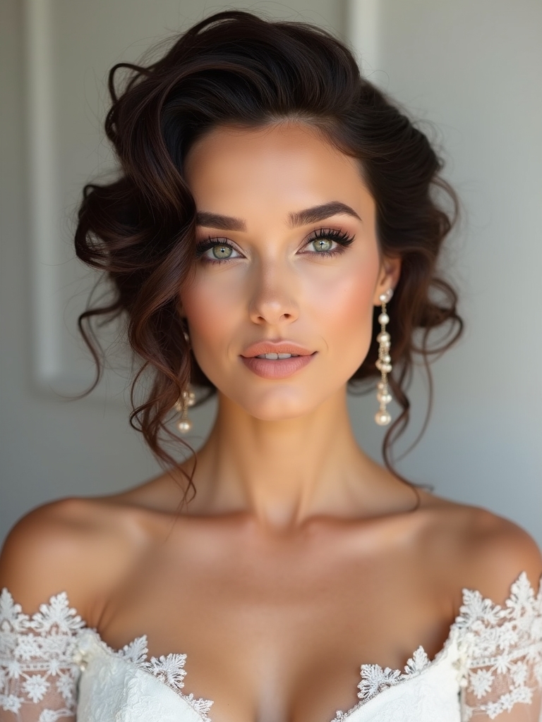 curly hair classic chignon