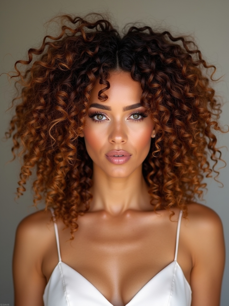 curly hair shines beautifully