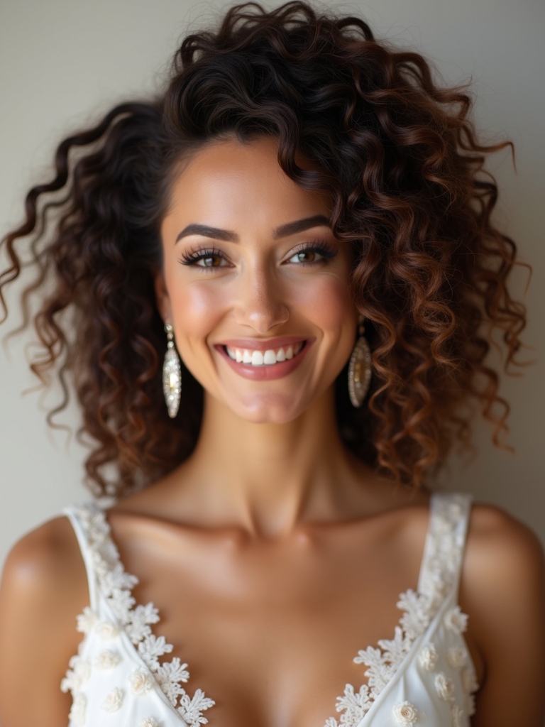 curly hair shines beautifully