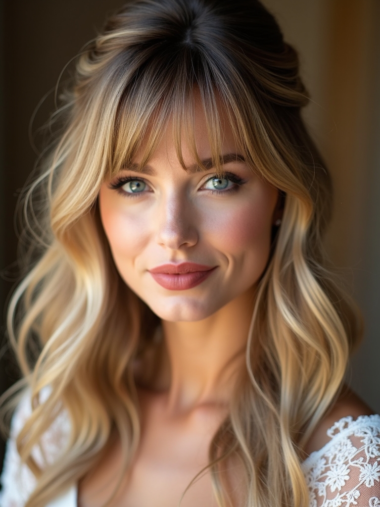 curtain bangs enhance updos