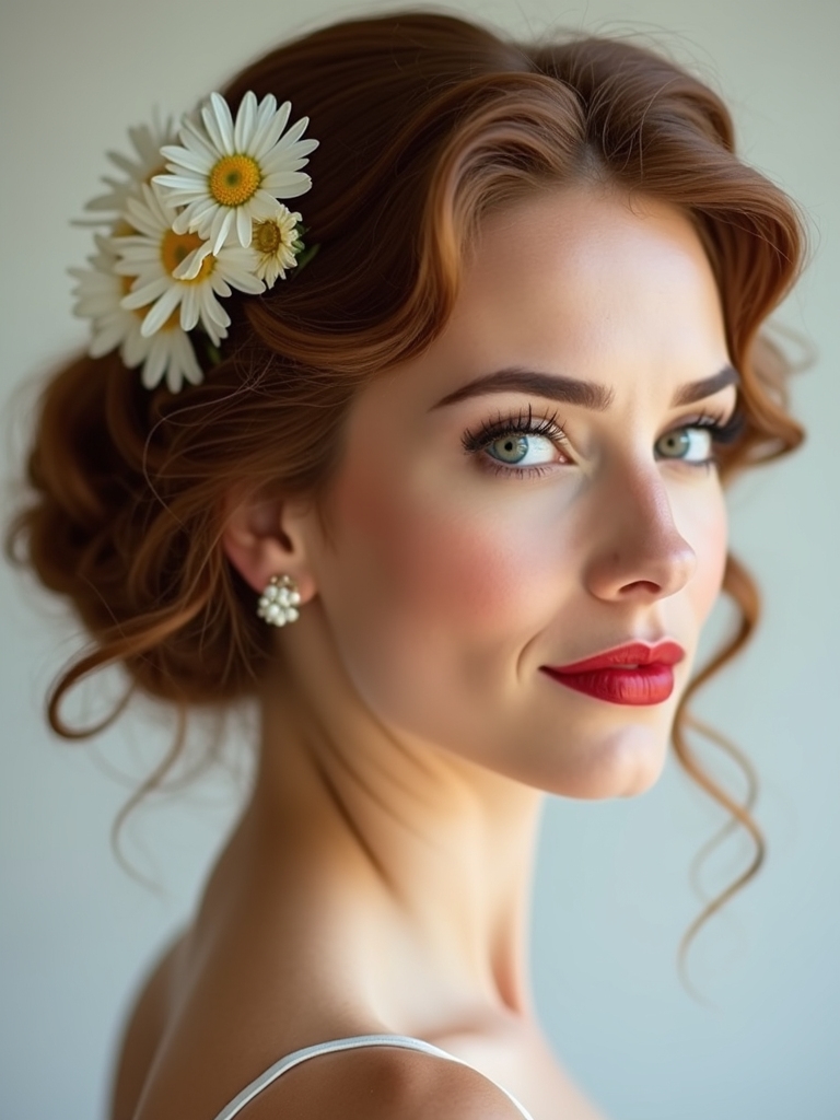 daisy accents for bridal elegance