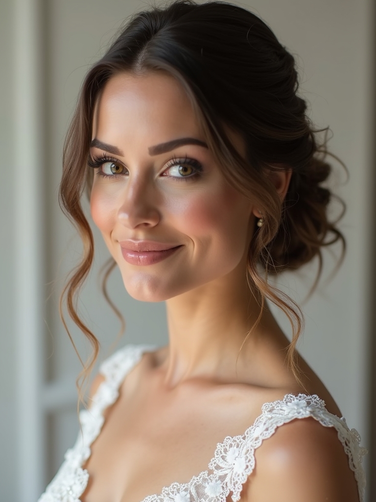 delicate airy bridal hairstyle