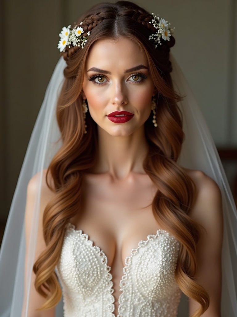 dramatic bridal braid elegance