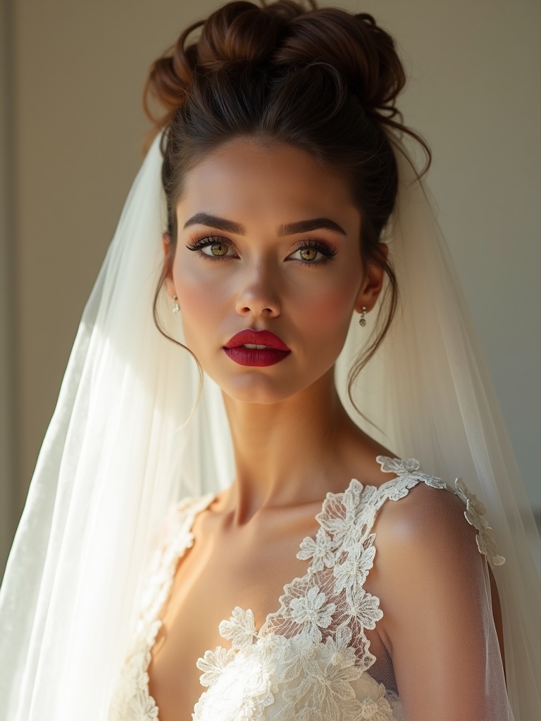 dramatic bridal veil pairing
