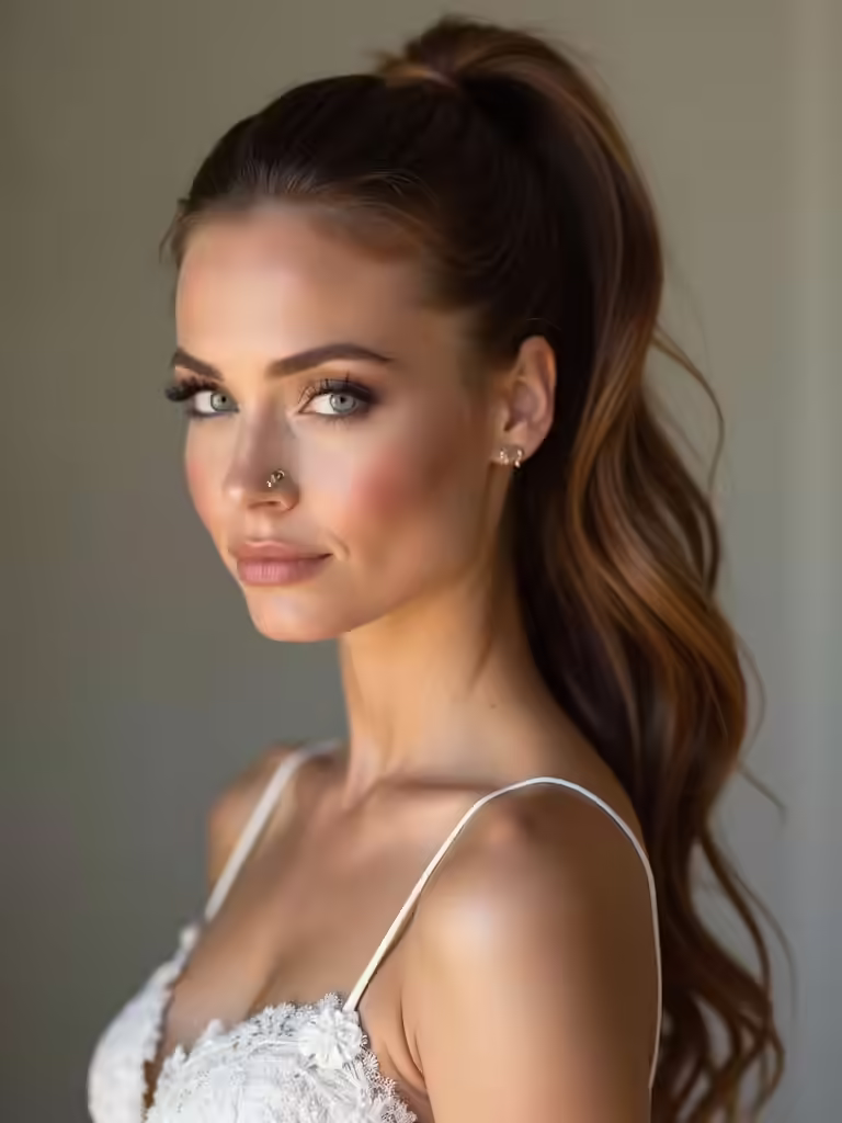 dramatic bridesmaid ponytail styles
