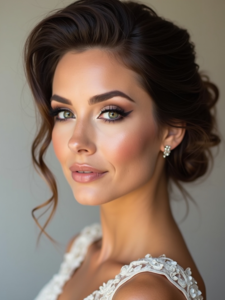 dramatic glamorous bridal elegance