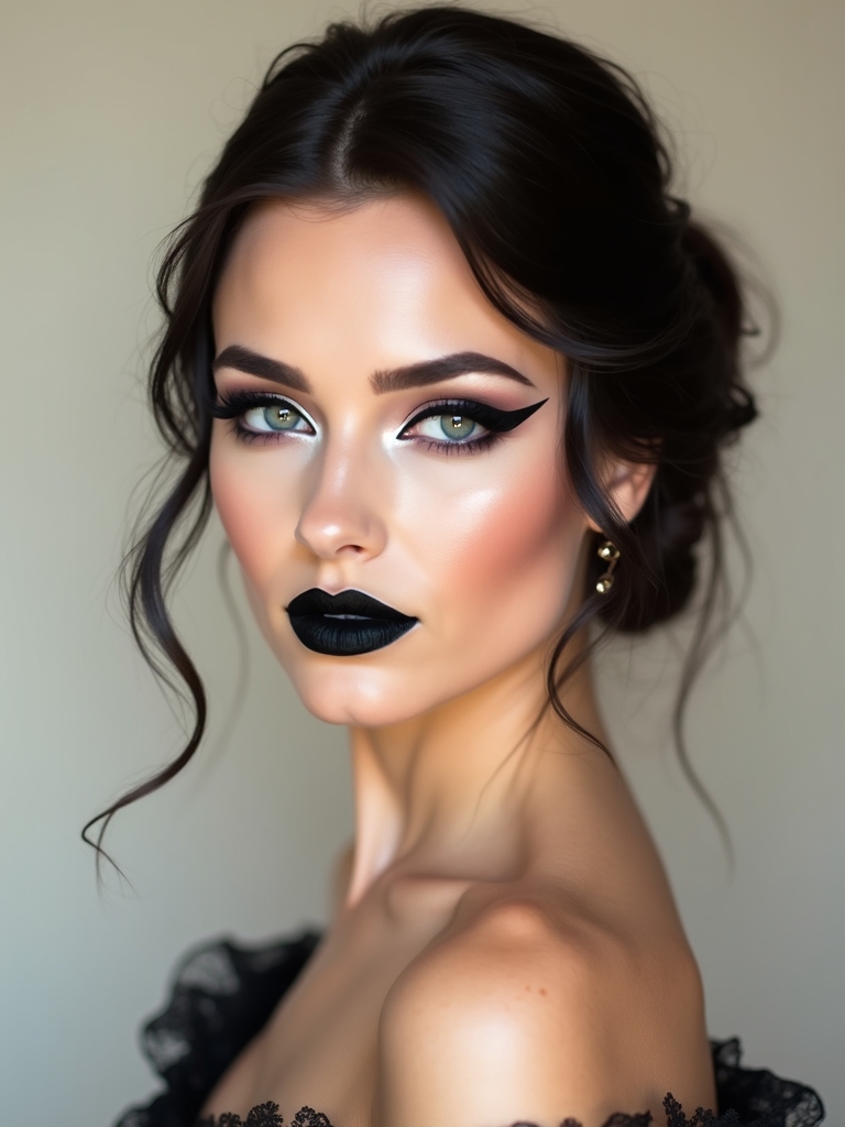 dramatic gothic bridal eyeliner