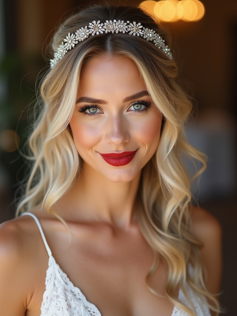 dramatic side swept elegance