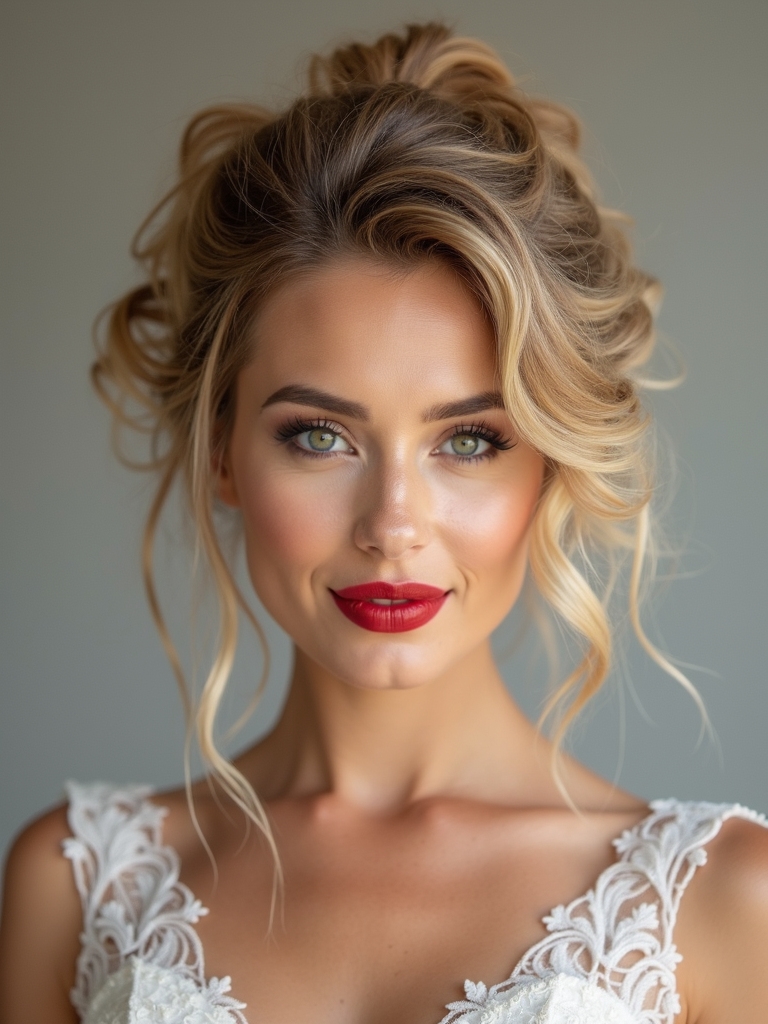 dramatic undone bridal waves