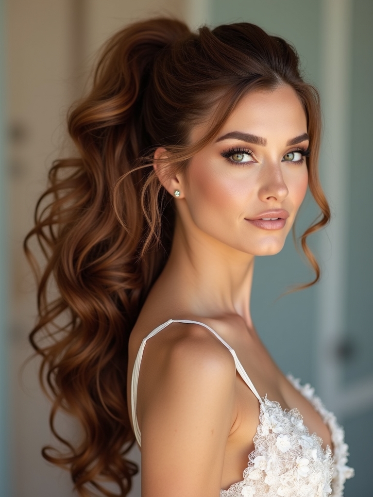 dramatic volume packed ponytails