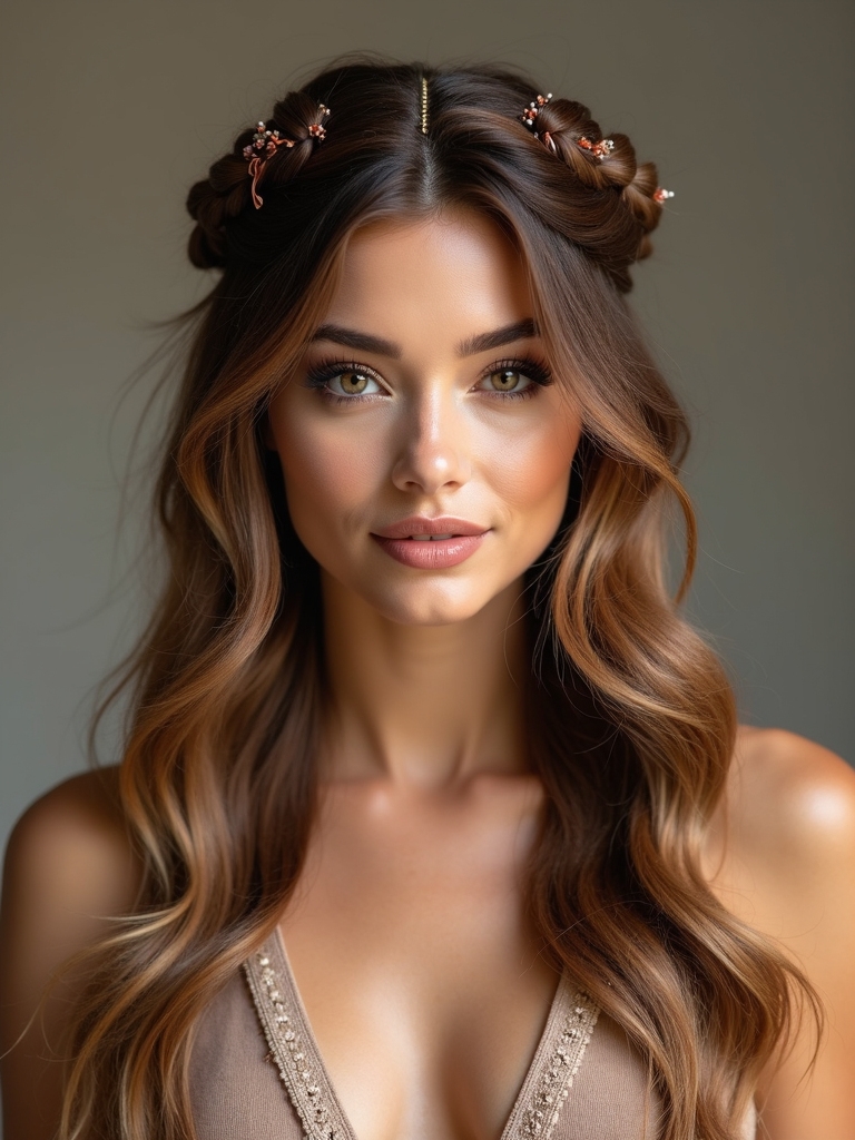 effortless bohemian wedding hairstyle