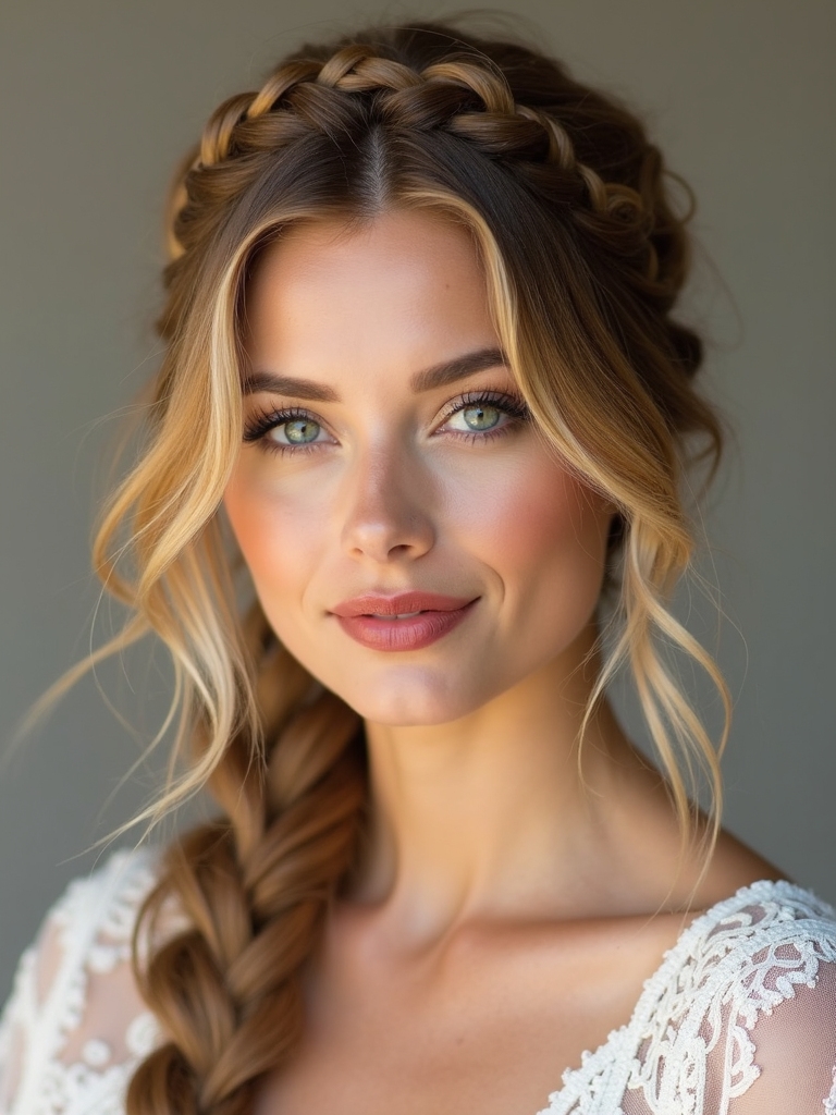 effortless boho bridal hairstyle
