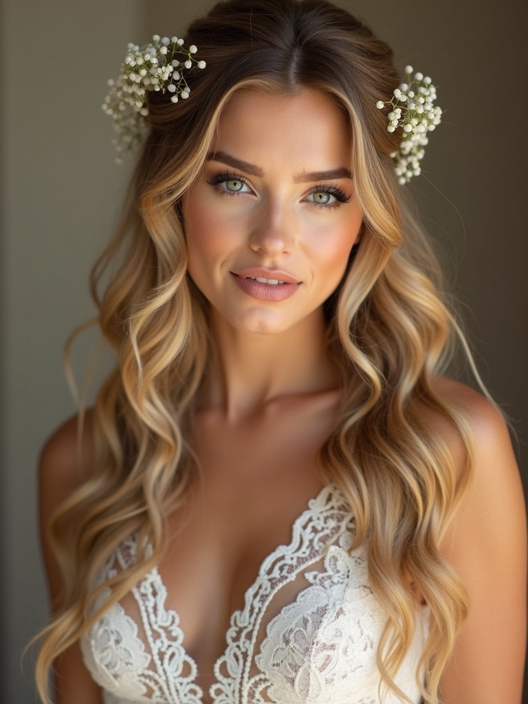 effortless boho wedding hairstyle