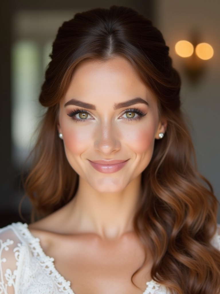 effortless bridal half up style