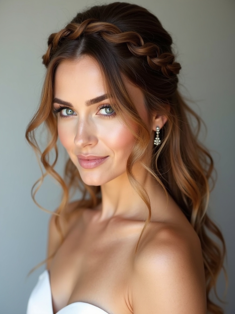 effortless flowing half up hairstyle