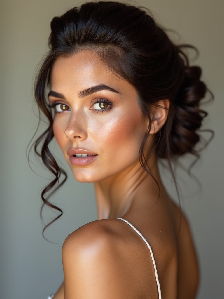 effortless half up glam hairstyle