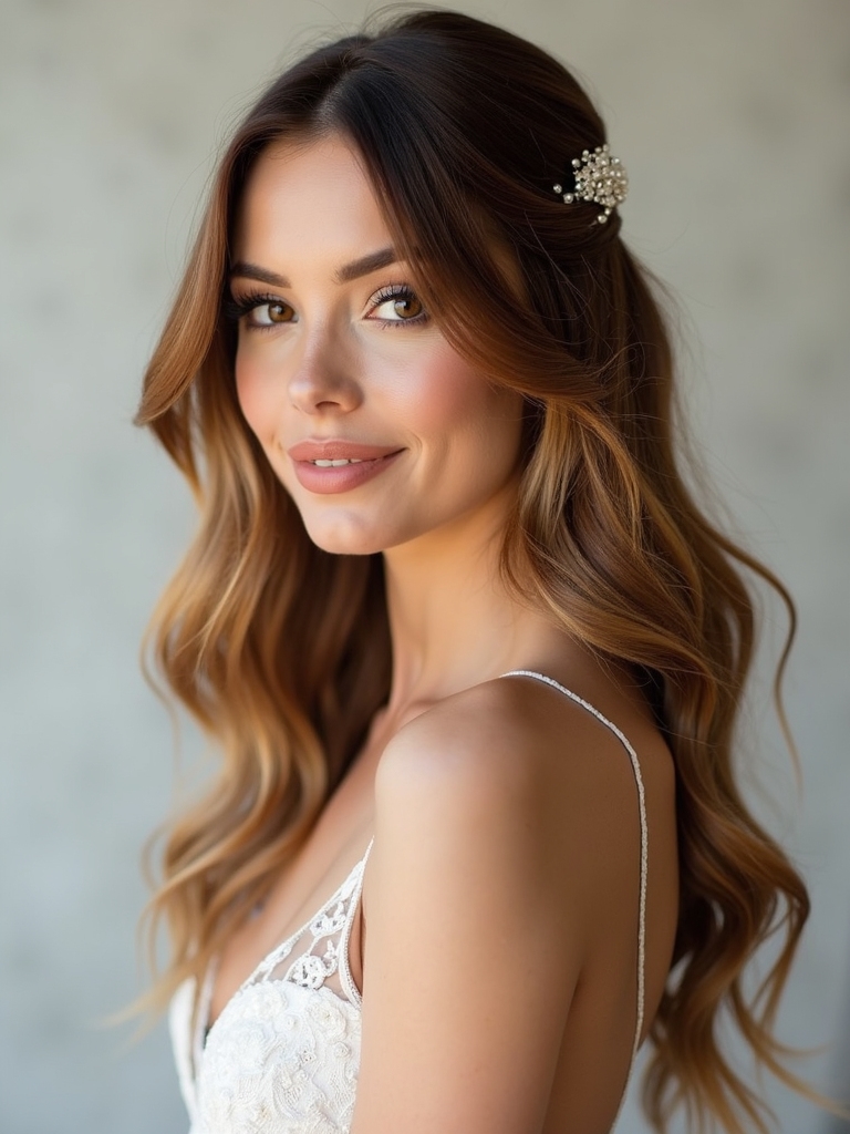 effortless half up hairstyle elegance