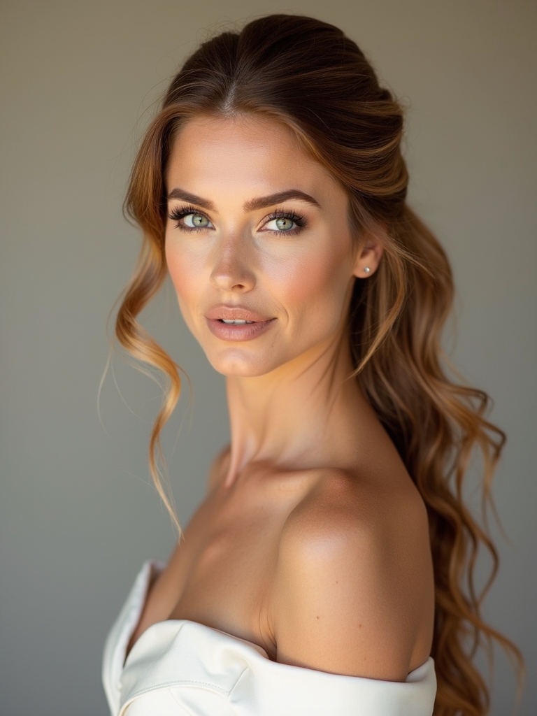 effortless modern half up elegance