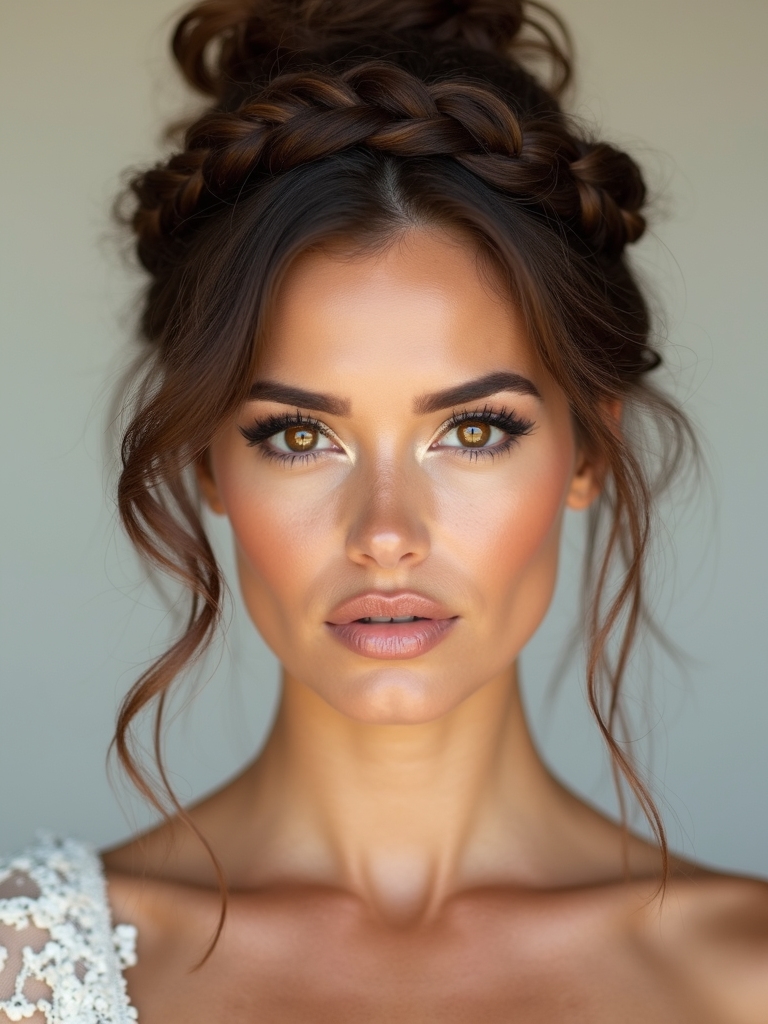 effortless romantic braided bun