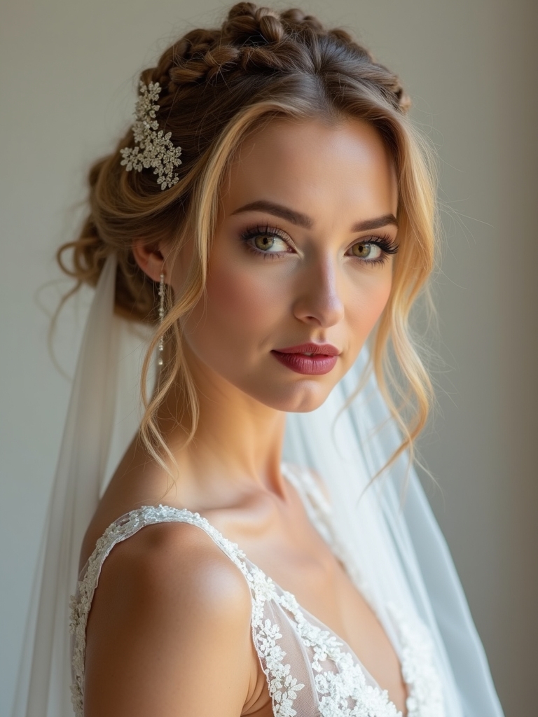 effortless romantic braided updo