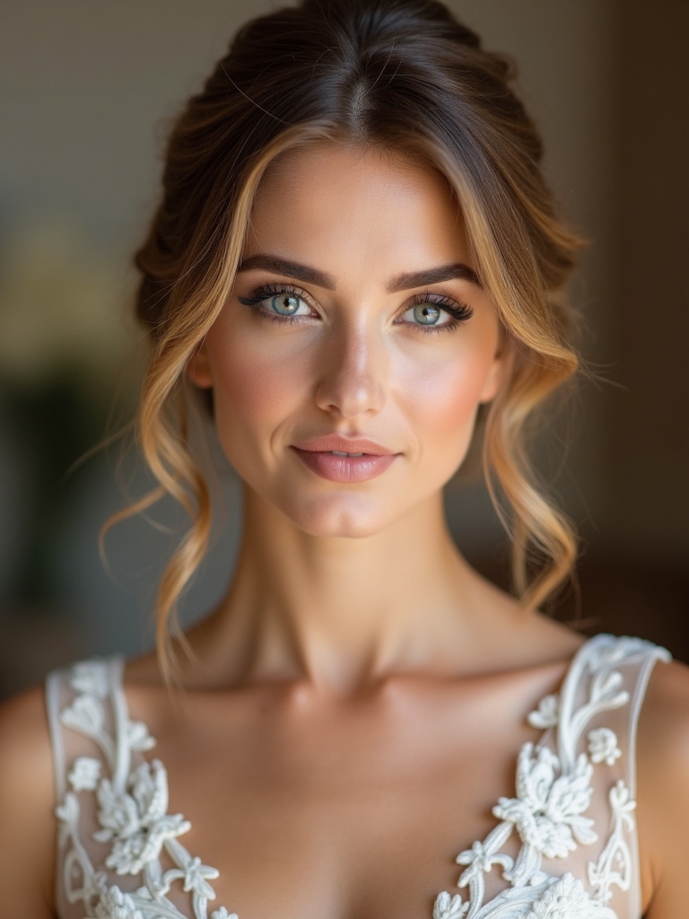 effortless romantic bridal hairstyle