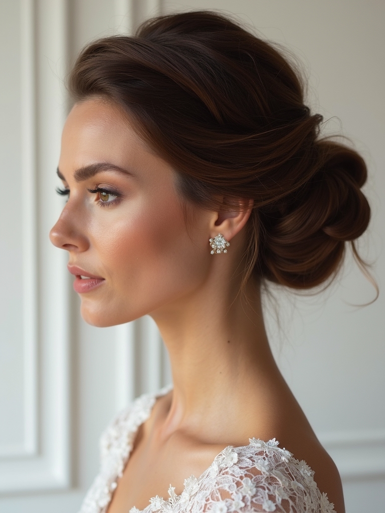 effortless romantic bridal hairstyle