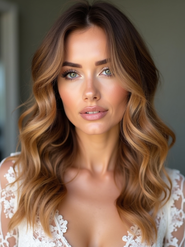 effortless romantic bridal waves