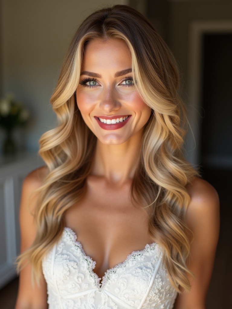 effortless romantic side swept curls