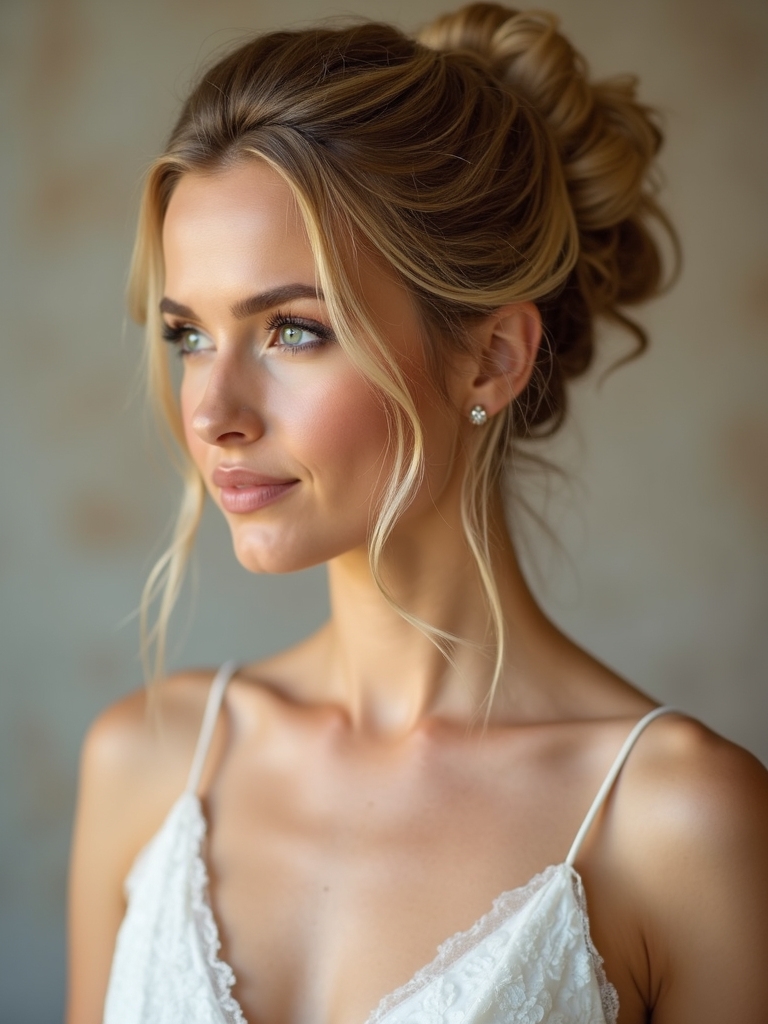 effortless romantic textured bun