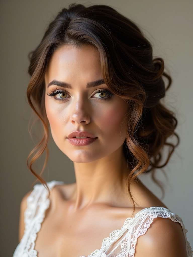 effortless textured updo elegance