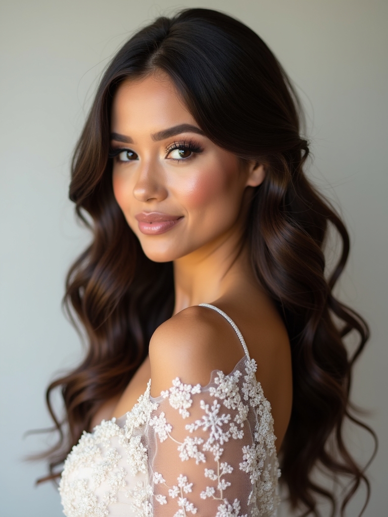 effortlessly dreamy half up waves