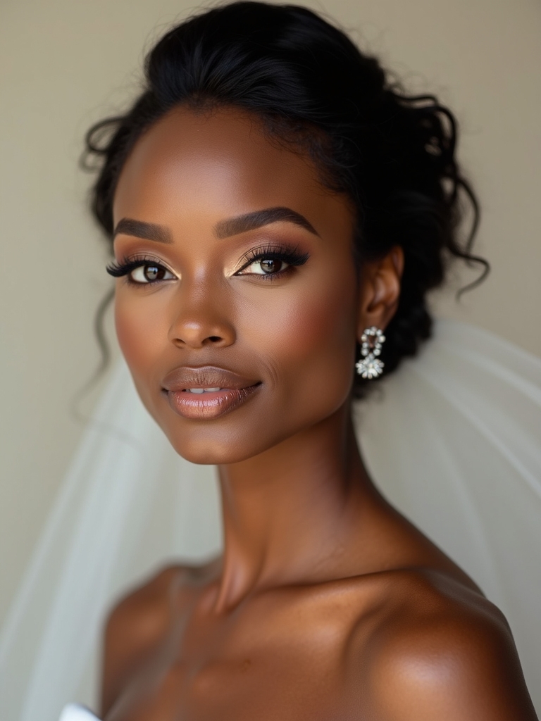 elegant black bride makeup
