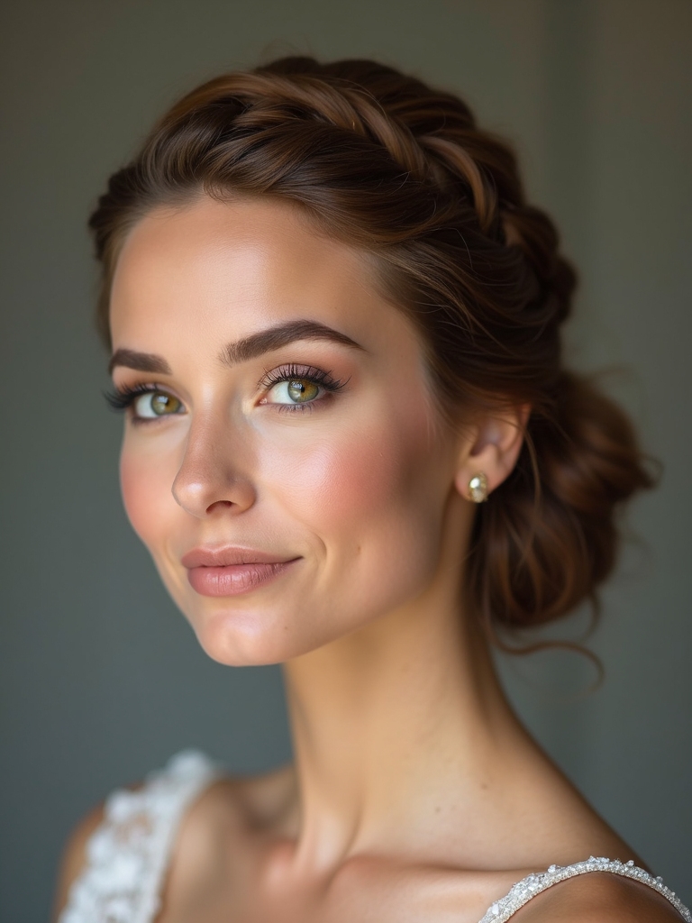 elegant braided crown updo