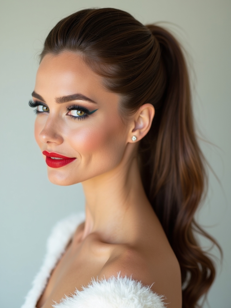 elegant bridal ponytail style