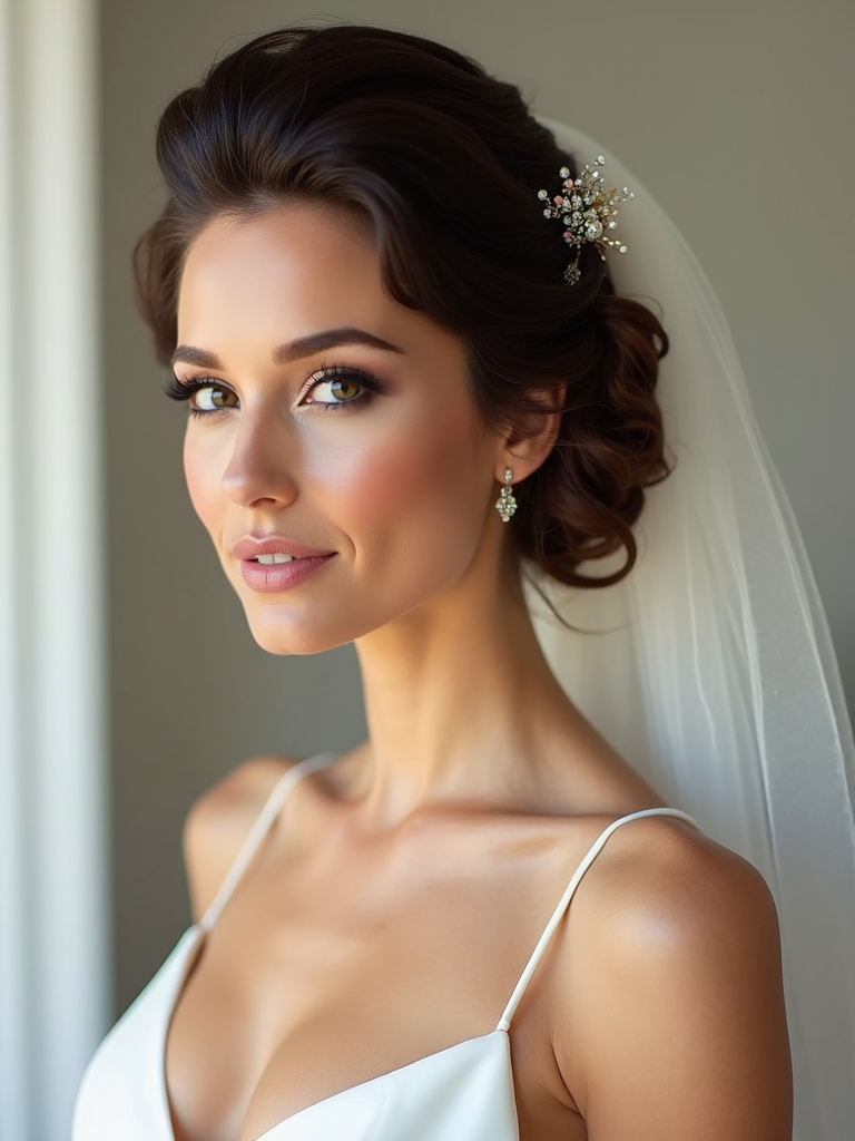 elegant bridal updo accessories