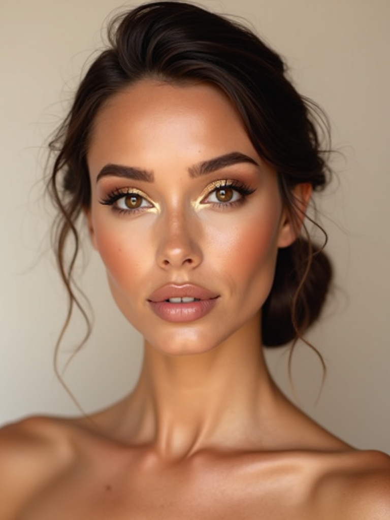 elegant bronze amber evening glam