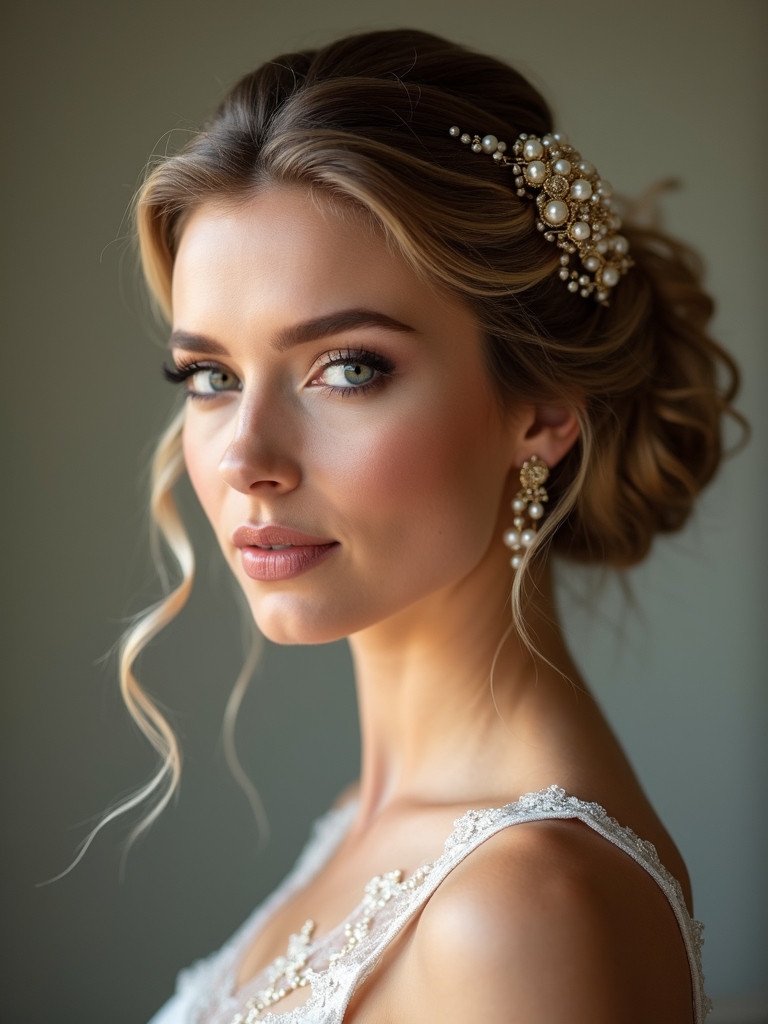 elegant bun with accents