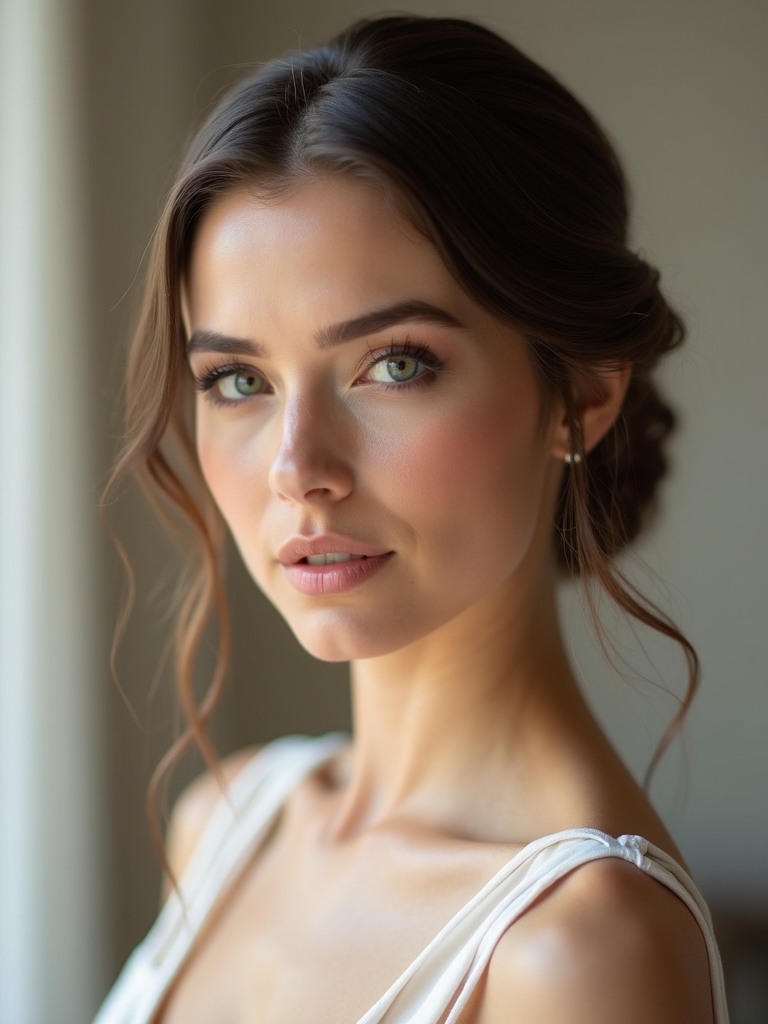 elegant buttoned back hairstyle