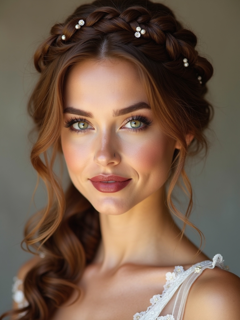 elegant cascading bridal braids