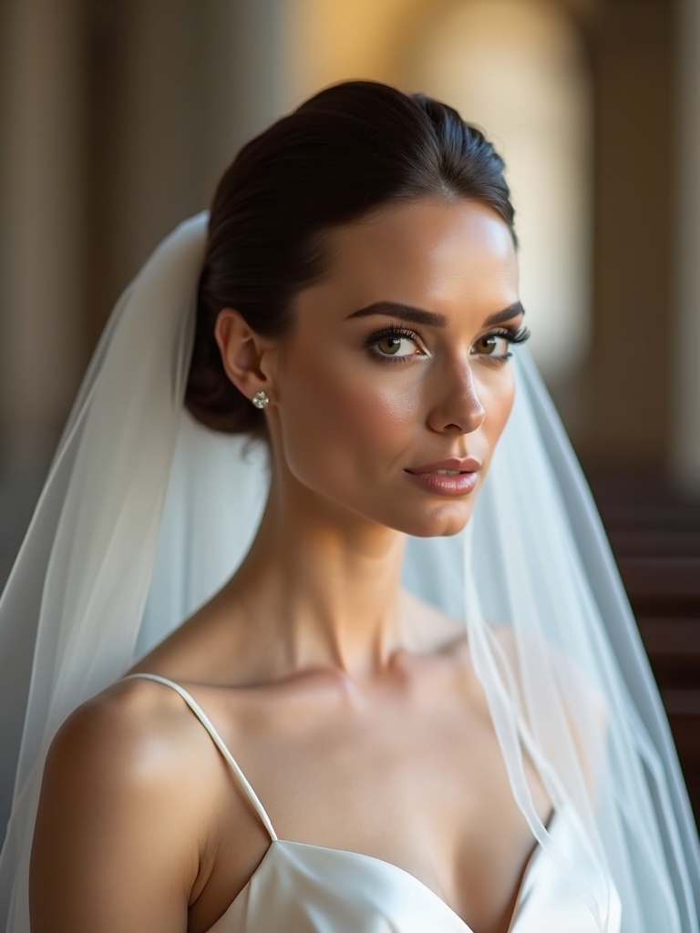 elegant cathedral veil updo