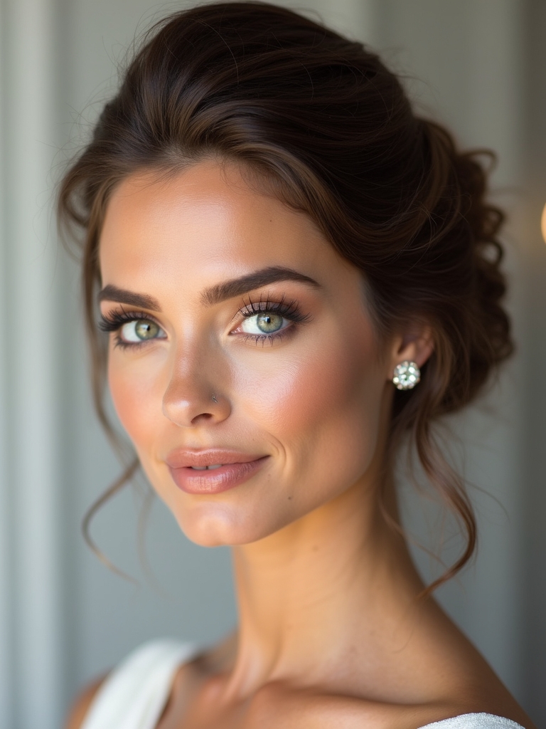 elegant chignon with tendrils