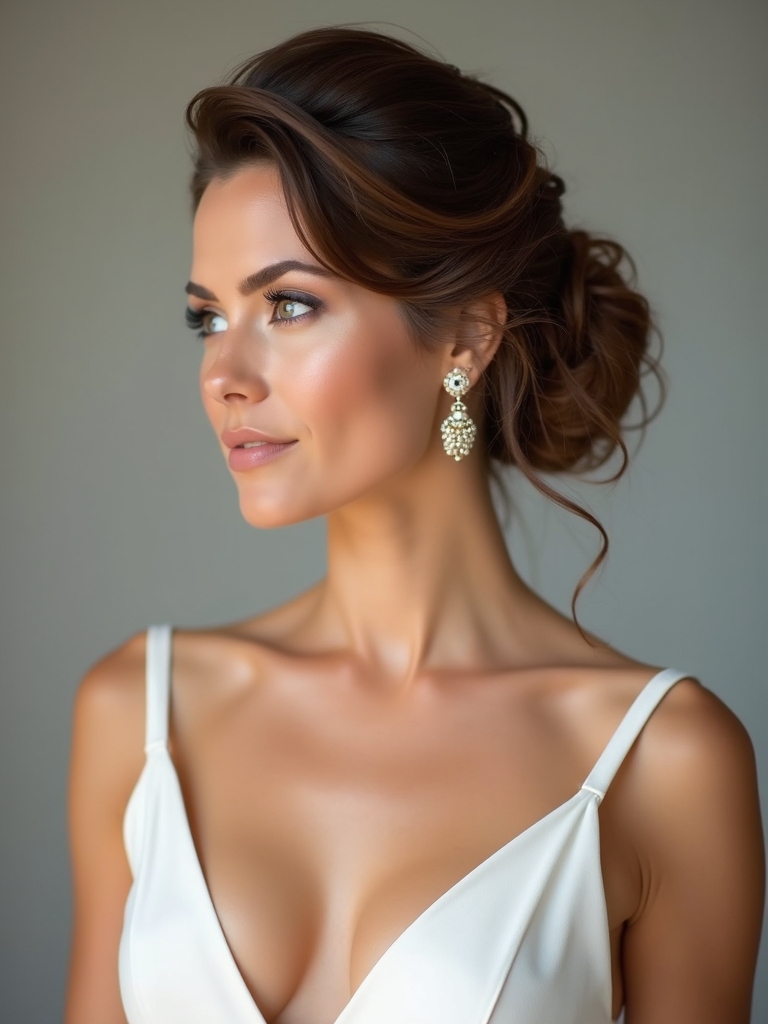 elegant chignon with waves