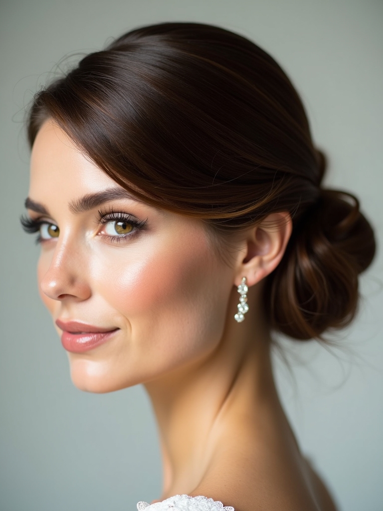 elegant clean bridal updo