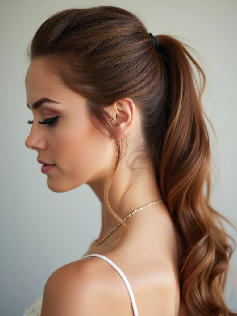 elegant comfy half up ponytail