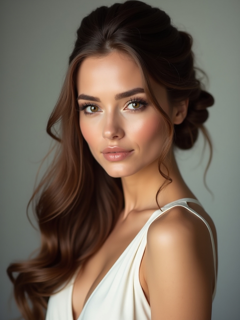 elegant elongated low chignons