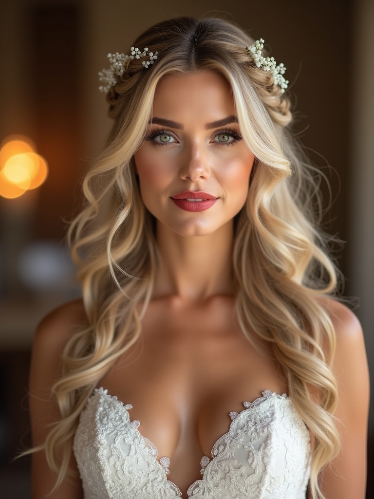 elegant flowing romantic hairstyle