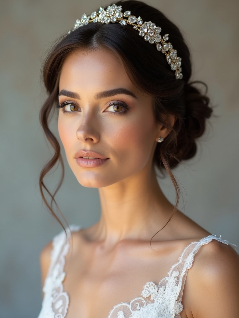 elegant jeweled comb updo