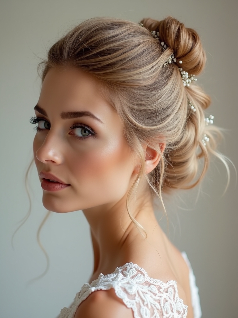 elegant knotted bun accents