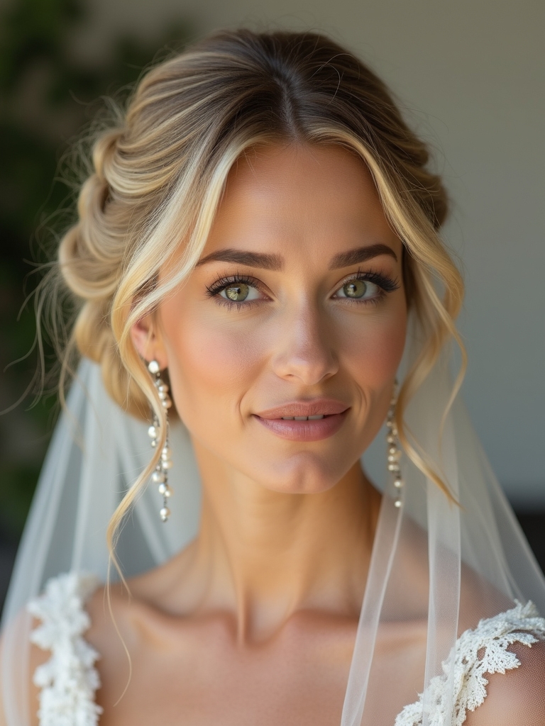 elegant low bun accents